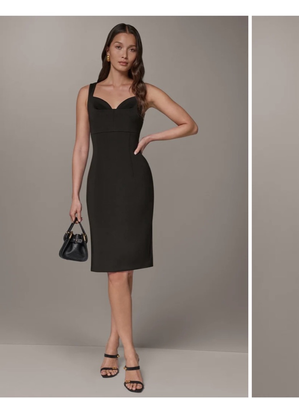 Sleeveless Black Sheath Dress with Sweetheart Neckline